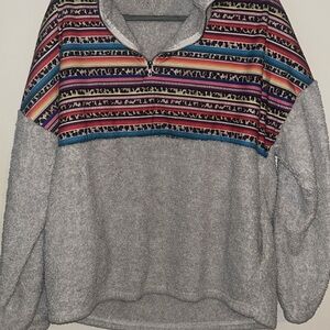 Gray and Multicolor Women's Sweater